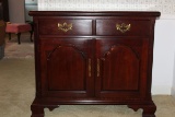 Expandable Top Cherry Finish Server W/Silverware Drawer