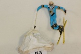 Unique Handmade Paper Mache Skier On Slope By Tamery Stafford