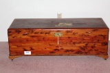 LARGE Vintage Solid Wood Cedar Chest On Casters