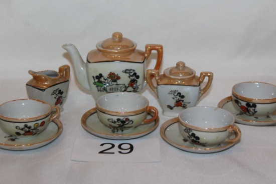 1930's Mini Mickey Mouse Tea Set Made in Japan