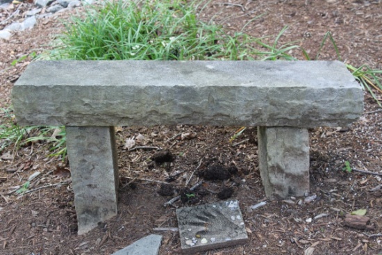 100+ Year Old  Hand Carved Stone Bench