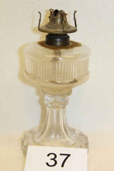 Vintage Clear Glass Oil Lamp