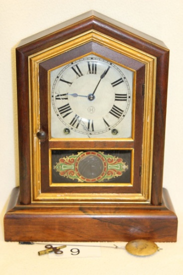 Seth Thomas Mantle Clock W/Reverse Painted Glass