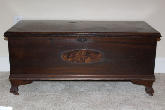 Antique(1930's) Mahogany Handled Cedar Lined Chest By ER CO.