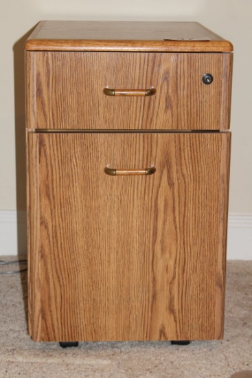 Oak 2-Drawer Oak File Cabinet