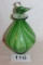 Gorgeous Art Glass Vase W/Bird Stopper