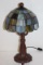 Tiffany Style Ornate Footed Lamp
