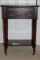 2 Tone Mahogany Finish Side Table W/Drawer On Casters