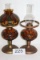 Vintage Stained Glass Oil Lamps