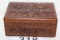Vintage Hand Carved Wood Trinket Box W/Hinged Lid
