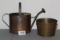 Hammered Copper Brass Look Watering Can & Handled Bucket