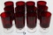 1960's Luminarc France Red Ruby Footed Glasses