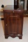 Faux Inlay Top Side Table W/Pull-Out Drawer & Storage