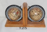 Wood Globe Bookends