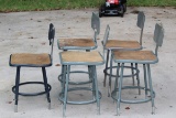 Metal Frame Industrial Chairs W/Backrest