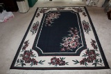Floral Area Rug W/Matching Throw Rug