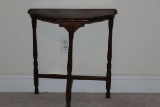 Antique Half Moon Wood Table