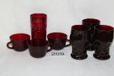 Vintage Assorted Ruby Glassware