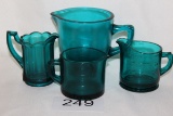 Vintage Dark Turquoise/Blue Glassware