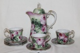 Vintage Limoges Teapot, Cups & Saucers