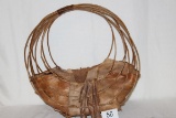 Vintage LARGE Hand-Made Gathering Basket