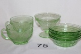 Vintage Depression Glass Cups, Sherbert & Bowls