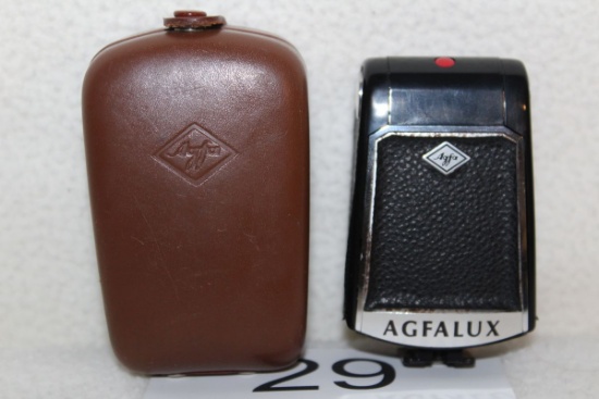 Vintage Agfalux #6077 Flash Gun W/Leather Case
