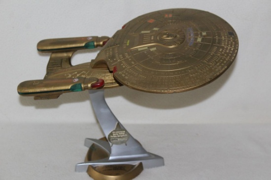 1993 Star Trek Limited Edition Gold " Enterprise Next Generation" 7th Anniversary Collectable Model