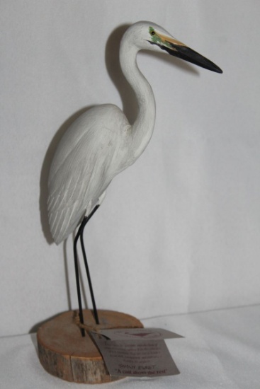 Litchfield Collection Hand-Carved & Painted "Snowy Egret" W/Original Tag