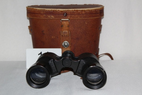 Vintage ZEPH 7x35 Binoculars W/Leather Case