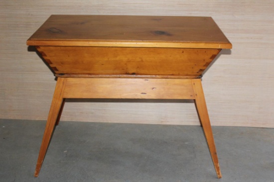 Vintage Solid Wood Dough Table W/Removable Top