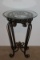 HEAVY Wrought Iron Ornate 2 Piece Round Folding Table W/Glass Top