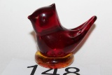 2002 ROYAL Ruby Red Glass Cardinal Signed By Artist