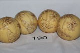 Decorative Embossed Birds 0n Ceramic Orbs