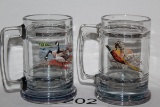 NICE Hand-Painted Canadian Geese & Pheasant Glass Mugs
