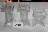 Nice Matching Clear Glass Pedestal Vases