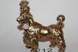 Vintage Made In Japan Porcelain Gold Toned Poodle Figure