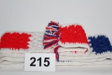 Handmade Crocheted Red, White & Blue Scarf