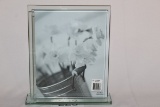 Unique Solid Glass 8x10 Frame W/Glass Stand
