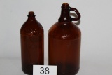 Vintage Amber 32 & 64 Ounce Clorox Bottles