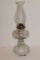 Vintage Ribbed Base Clear Glass Oil Lamp