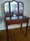 Antique Mahogany Dressing Table W/Trifold Mirror