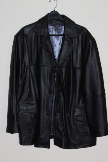 Men's Leather Coat W/Silk Lining