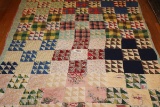 Early Hand Stitched Patchwork Reversible Quilt
