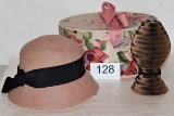 Vintage Ladies 100% Wool Hat, Stand & Box