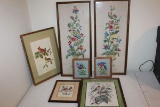1970's  Vintage & Crewel Embroidered Wall Art