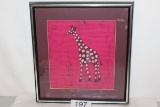 1970's Watercolor Giraffe Purchased While On Safari