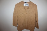Evan Picone Button Sweater W/Gold Highlights