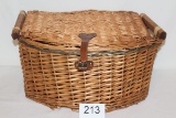 LARGE Woven Wood Handled Lidded Basket
