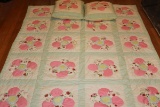 Hand Made Pastel Color Quilt/Comforter With Pillows